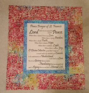 prayer of st francis quilt